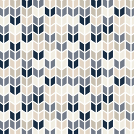 Navy Mustard Scrapbookpapier 15x15 cm – 12 Vellen met Dubbelzijdige Designs