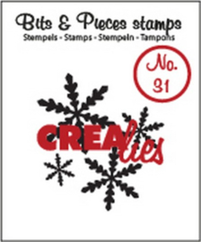 Sneeuwvlokken knutselen 1 / Crealies Clearstamp / Bits en Pieces / no. 31