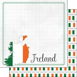 Ierland / Ireland - Adventure border  - dubbelzijdig scrapbook papier