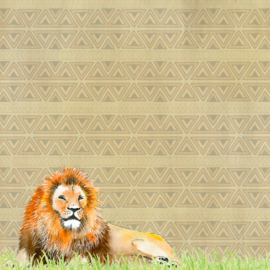 Lion / leeuw - watercolor - 30.5x30.5 cm - dubbelzijdig scrapbookpapier