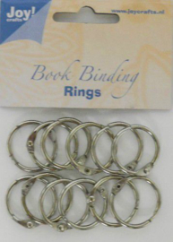 Boekbinders-ringen 12 stuks Zilverkleur - doorsnee 25 mm