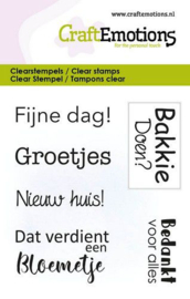 CraftEmotions Clear Stamps - Veelzijdige Berichten Set voor Alle Gelegenheden 7x7