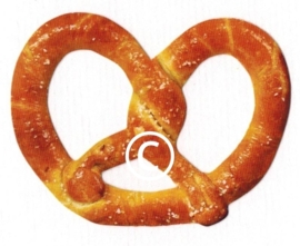 Pretzel - klein -stans decoratie -6.5x5 cm