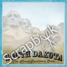 South Dakota - Mount Rushmore state - 12x12 inch