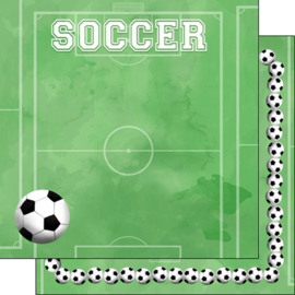 Soccer - voetbal - dubbelzijdig scrapbook papier 30.5 x 30.5 centimeter