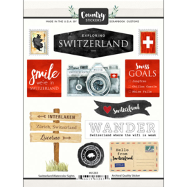 Country Stickers Switzerland Zwitserland 15x20 cm