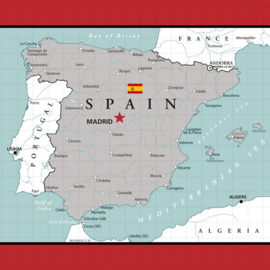 Spanje / Spain Adventure Map - scrapbook papier
