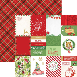 Scrapbook Papier - Merry and Bright Tags 30.5 x 30.5 centimeter