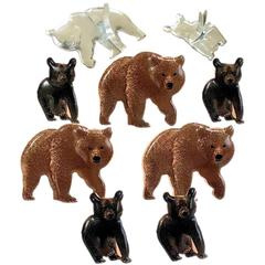 Bruine beren -  splitpen decoratie - zakje 12 stuks