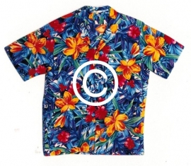 Hawaii shirt - stans decoratie - 8.5x7.5 cm