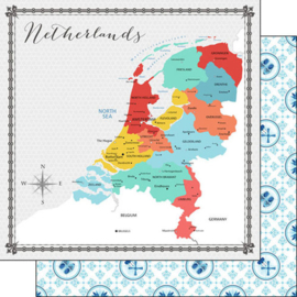 scrapbook papier Netherlands memories Map - 12x12 inch