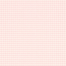 Baby girl footprints met plaid - dubbelzijdig scrapbookpapier - 30.5 x 30.5 cm