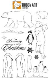 Kerst - DIY kaart Stempelset - IJsberen & Pinquins - Pole's apart