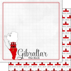 Gibraltar - Adventure border Scrapbook papier - 30.5 x 30.5 cm