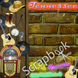 Tennessee scrapbook papier  - 12 x 12 inch