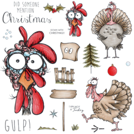Kerst - DIY Stempelset - Daryl's Quirky Turkey - Kalkoen set 15 x 20 centimeter