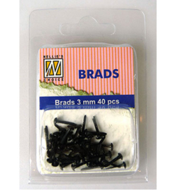 Brads Zwart 3 mm – 40 Stuks – Nellie's Choice Splitpennen