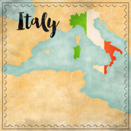 Italy Map Sights- dubbelzijdig scrapbook papier
