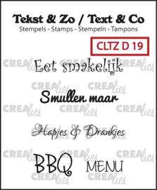 Eten / Crealies Clearstamp / Tekst&Zo(NL) per tekst 2,5 x 0,5 centimeter