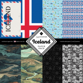 IJsland Scrapbookpapier 6x6 inch – 8 Vellen met Folk & Natuurprints