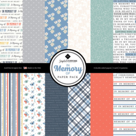 In Memory Of Paper Pack – 6x6 inch12 Vellen Scrapbook Papier voor Herinneringen