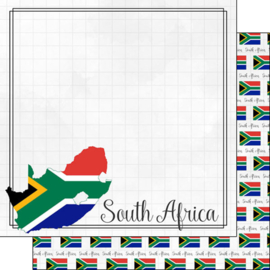 Zuid-Afrika Adventure border Scrapbook Papier - Dubbelzijdig 30.5x30.5 cm 30.5 x 30.5 centimeter