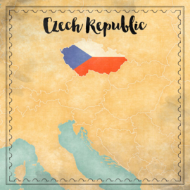 Czech Republic Map Sights - 12 x 12 - Scrapbook Paper