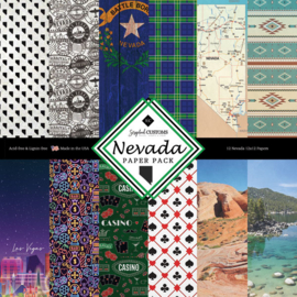 Nevada Scrapbookpapier – 6x6 inchLas Vegas, Casino & Woestijnstijl (12 vellen)