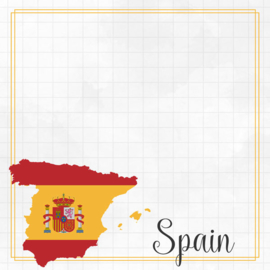 Spanje / Spain Adventure border - dubbelzijdig scrapbook papier