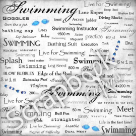 Swimming live for - 30,5 x 30,5 cm scrappapier