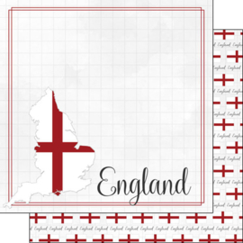 England Adventure border - dubbelzijdig scrapbook Papier 30.5 x 30.5 cm