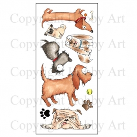 Hond / Dogz - clear stempelset met gedetailleerde honden afbeeldingen  9,5 x 20,5 cm