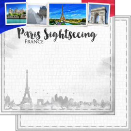 Paris City Sights  dubbelzijdig scrapbook papier 30.5 x 30.5 centimeter