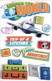 Around the World 3D scrapbook Stickers