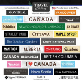 Travel stickers Canada 15x15 cm