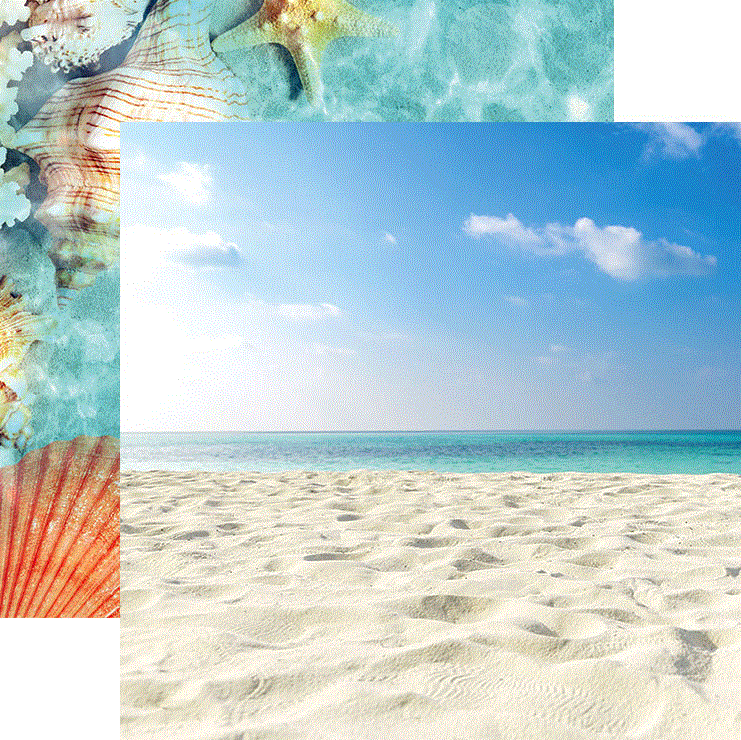 Zandstrand/schelpen - Dubbelzijdig Scrapbook Papier (30.5 x 30.5 cm)