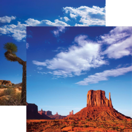 Monument Valley / Joshua Trees - dubbelzijdig scrappapier 30.5 x 30.5 cm