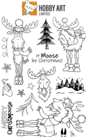 DIY Kerstkaart Stempelset Eland Kerstmis It Moose be X-Mas 15 x 20 centimeter