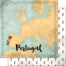 Portugal Map Sight - 30.5 x 30.5 cm scrapbook papier