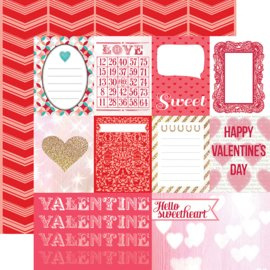 Scrapbookpapier Lucky in Love Journaling Cards