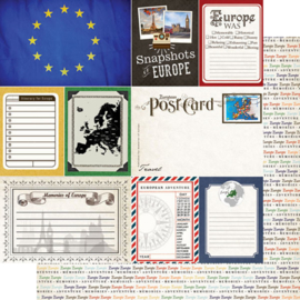 Europe -  scrapbookpapier Journal 30.5 x 30.5 centimeter