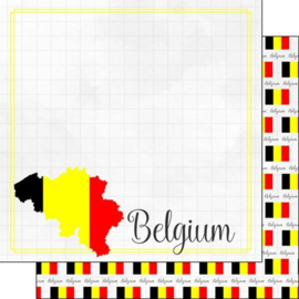 België - Avontuurlijke dubbelzijdig bedrukt 12x12 inch Scrapbookpapier