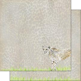 Dubbelzijdig Scrapbookpapier - Cheetah Watercolor Thema - 30.5x30.5 cm - Ideaal voor Fotoalbums & Creatieve Projecten