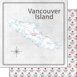 Vancouver Adventure Map - Dubbelzijdig Scrapbook Papier 30.5x30.5 cm