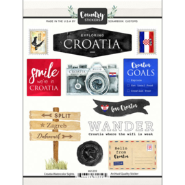 Country Stickers Croatia Croatie 15x20 cm