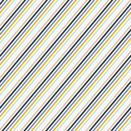 Navy Mustard Scrapbookpapier 15x15 cm – 12 Vellen met Dubbelzijdige Designs