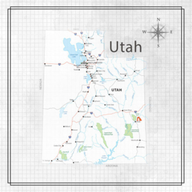 Utah - Adventure Map - 12x12 scrapbookpapier