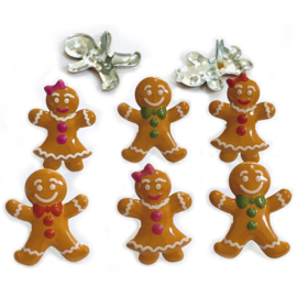 Gingerbread  -  splitpen decoratie - zakje 12 stuks