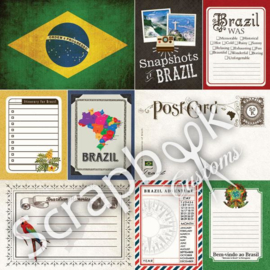 Brazil - Journal - Dubbelzijdig Scrapbook Papier 30.5 x 30.5 cm