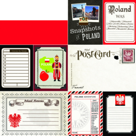 Poland Journal scrapbook papier - 12 x 12 inch - scrapbook customs